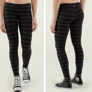 Lululemon Wunder Under Black Stripe Pant Leggings